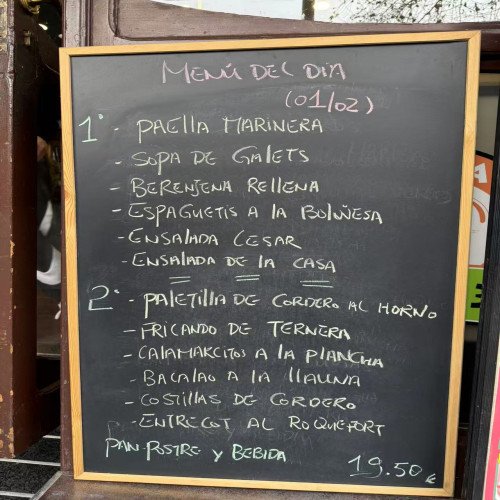 MENU DE DIA