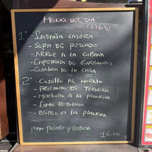 MENU DE DIA