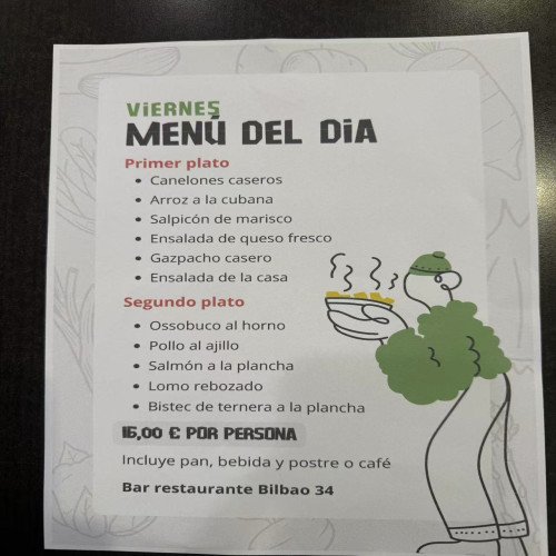MENU DE DIA