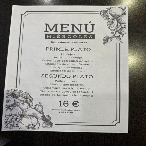 MENU DE DIA